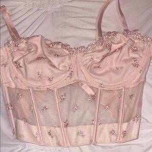 Victoria's Secret Blush Pink Floral Corset